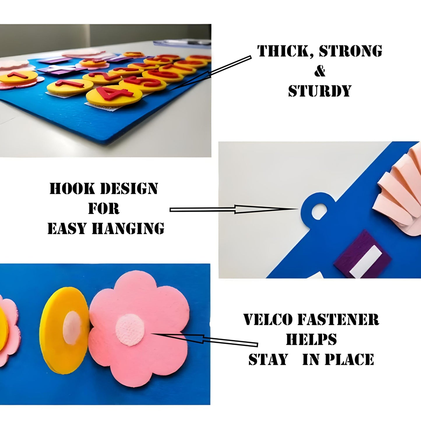 Montessori Kindergarten Math Toys Felt Finger Math Numbers W/Hanging Loop, Felt Boards For 3+, Math Games For Kindergarten, Home