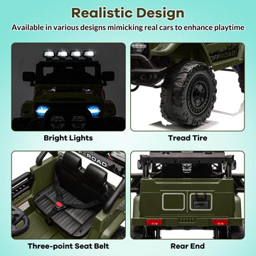 Hipicute 12V Kids Ride On Car for Kids Ages 37-96 Months, Electric Truck Ride On Toys with 5MPH Max Speed, Remote Control, Accel