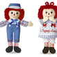 Aurora Bundle Of 2 Dolls - 12'' Raggedy Ann & Raggedy Andy