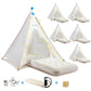 Heypappy 6 Pack Teepee Tent For Kids With Inflatable Airbed, Light, Toddler Tent Children Room Tent, Slumber Party Sleepover Ten