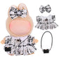 Handcrafted Doll Clothes Set for 15cm/17cm Dolls (No Doll)  Cute and enhanced Outfits Accessories  Stylish Clothes for Birthday Girls Boys Collectors (Black/White Dress + Bow + Bag) AK061GY