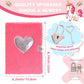 Prinbarbee Heart Diary For Girls With Lock And Keys, Cute Plush Diary Secret Diary, Writing Journal Lined Pages Notebook Sequine