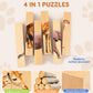 Wooden Puzzles For Toddlers 1-3: Animal Toddler Puzzles For 2-4 Years Old, Montessori Toys Learning Educational Chunky Puzzle, 4-In-1 Safari Animal Wooden Toys For Kids Baby Boys Girls Gifts