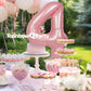 Rainbowq Party 4 Balloon Number 40 Inch For Boy Or Girl Big Pink 0-9 Foil Mylar Large 4 Number Balloon Happy 4Th Birthday Party