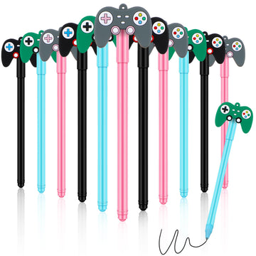 Tinlade 24 Pcs Video Game Pens Gamer Party Favors Video Gaming Themed Birthday Party Favor Gifts Controller Ink Kids Pens For Boys Classroom Prizes (Black,Green,Gray)