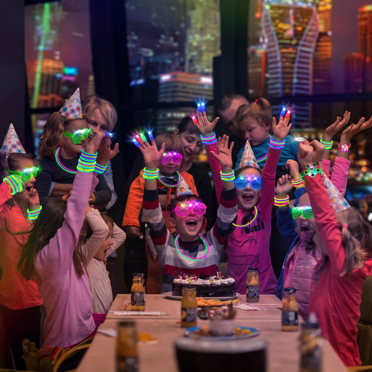 SHQDD 36PCS LED Light Up Fidget Spinner Bracelets, Glow in The Dark Party Favors for Kids 4-8 8-12,Goodie Bag Treasure Box Prize