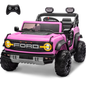 Enyopro 24V Ride On Toys For Big Kids, Licensed Ford Bronco Raptor 2 Seater Kids Electric Vehicle, Battery Powered Ride On Car J