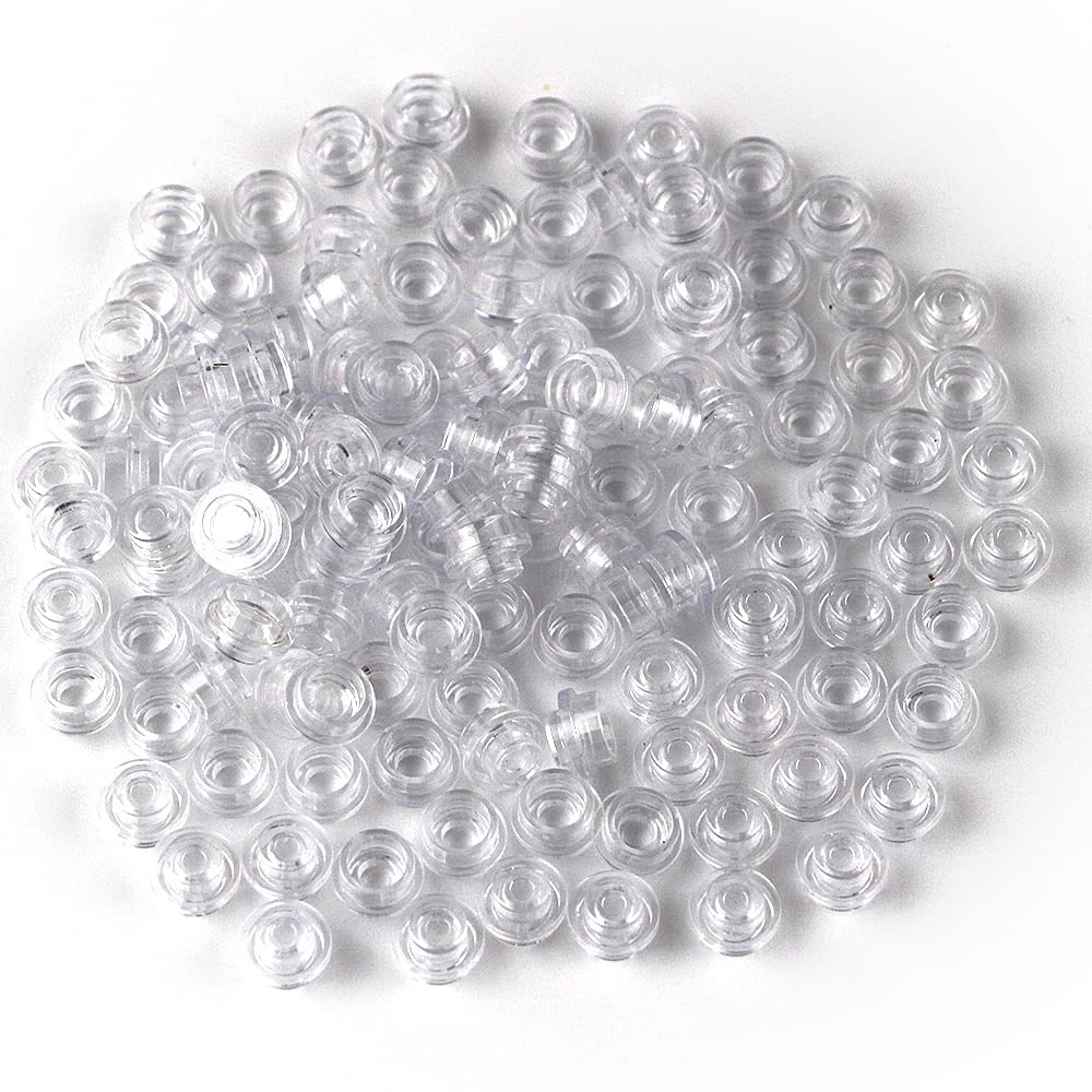 Feleph 1000Pcs Transparent Clear Round Plates 1X1 Building Blocks Parts And Pieces Mini Bricks Dots Bulk Studs Accessories Compatible With Major Brand 4073
