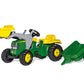 Rolly Toys John Deere Pedal Tractor With Working Front Loader And Detachable Trailer, Youth Ages 3+