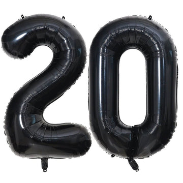 40 Inch Black 20 Number Balloons Giant 20 Balloons Black Birthday Balloons 20Th Birthday Anniversary Events Party Decorations Su