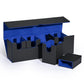 Uaono Card Deck Box With Dice Tray For Mtg, 5 In 1 Card Deck Case Holds 800+ Unsleeved Cards, Strong Magnet Card Organizer Compatible With Yugioh Tcg Sports Cards (Black Blue)