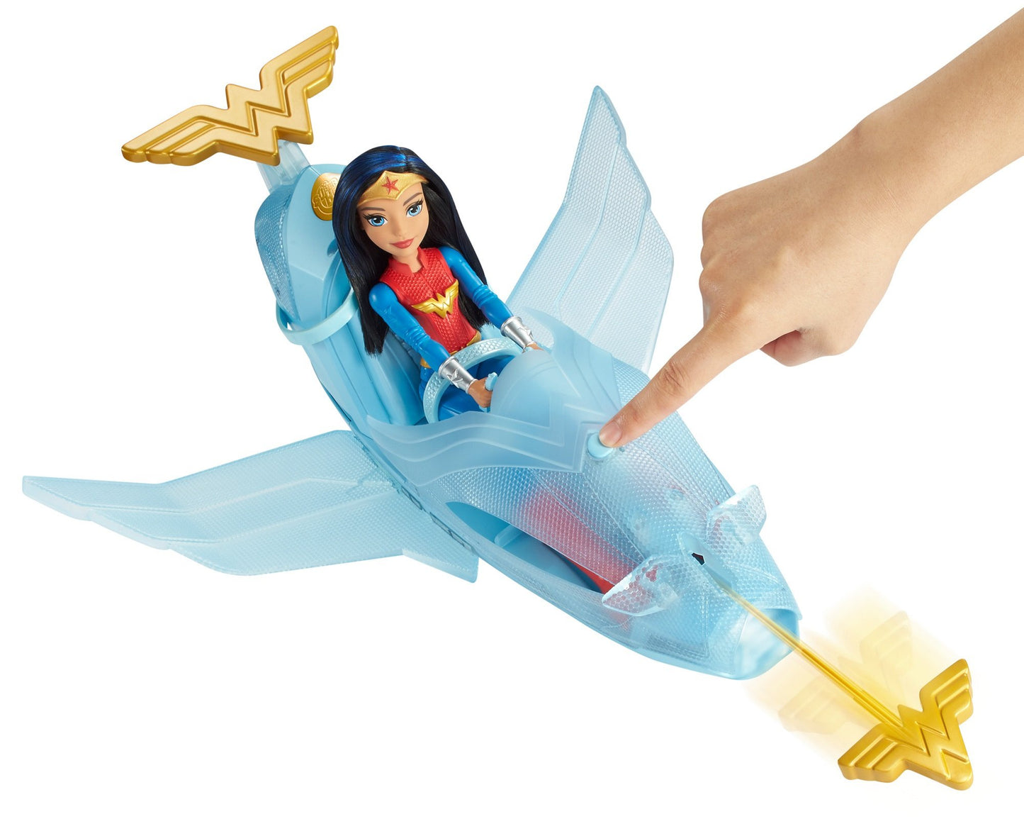 Mattel DC Super Hero Girls Wonder Woman & Invisible Jet Dolls, 19.0" Tall, Multicolor, Model DYN05