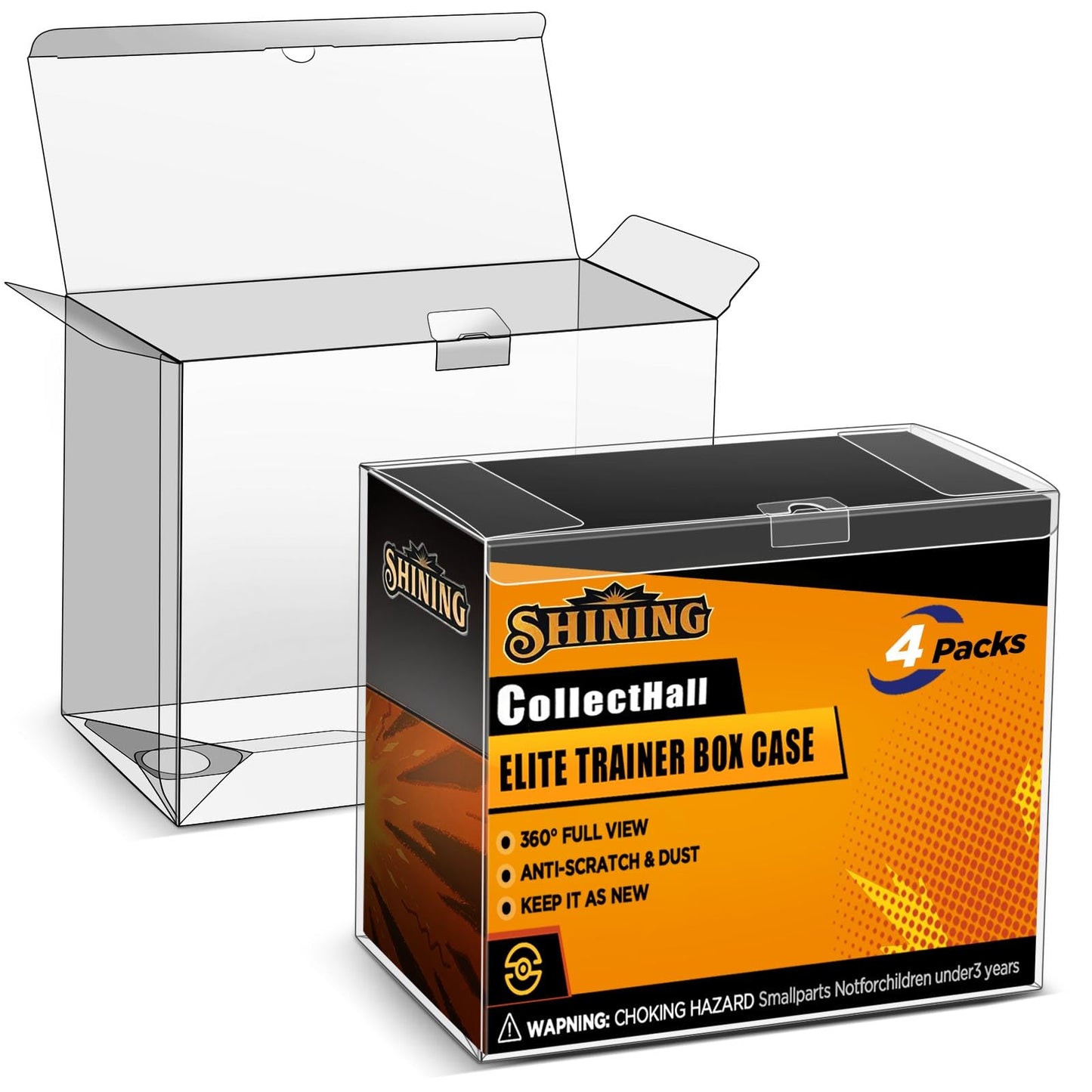 Collecthall Elite Trainer Box Protector Case, Etb Display Case Etb-Protector Case Transparent And Easy To Fold Pkmn Etb Protecto