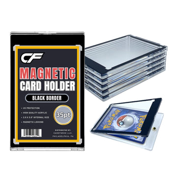 Caseforce Black Border Magnetic Card Holder One Touch Case - 35Pt - 5 Pack