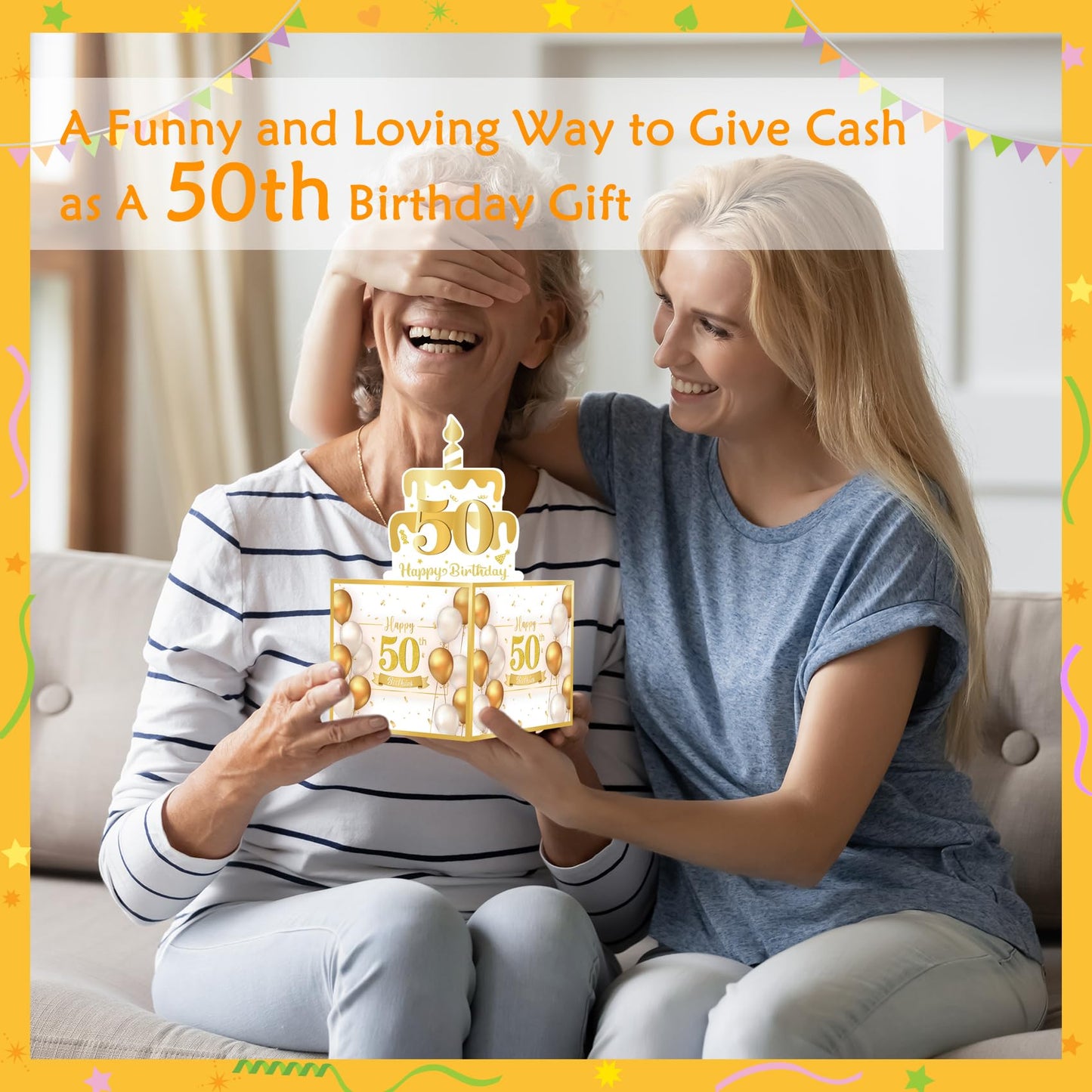 Meiidoshine 50Th Birthday Money Box For Cash Gift, Surprise Pull Out Money Gift Box With 100Pcs Transparent Bags - Fun Ways To Give Cash As A 50Th Birthday Gift For Girls Boys