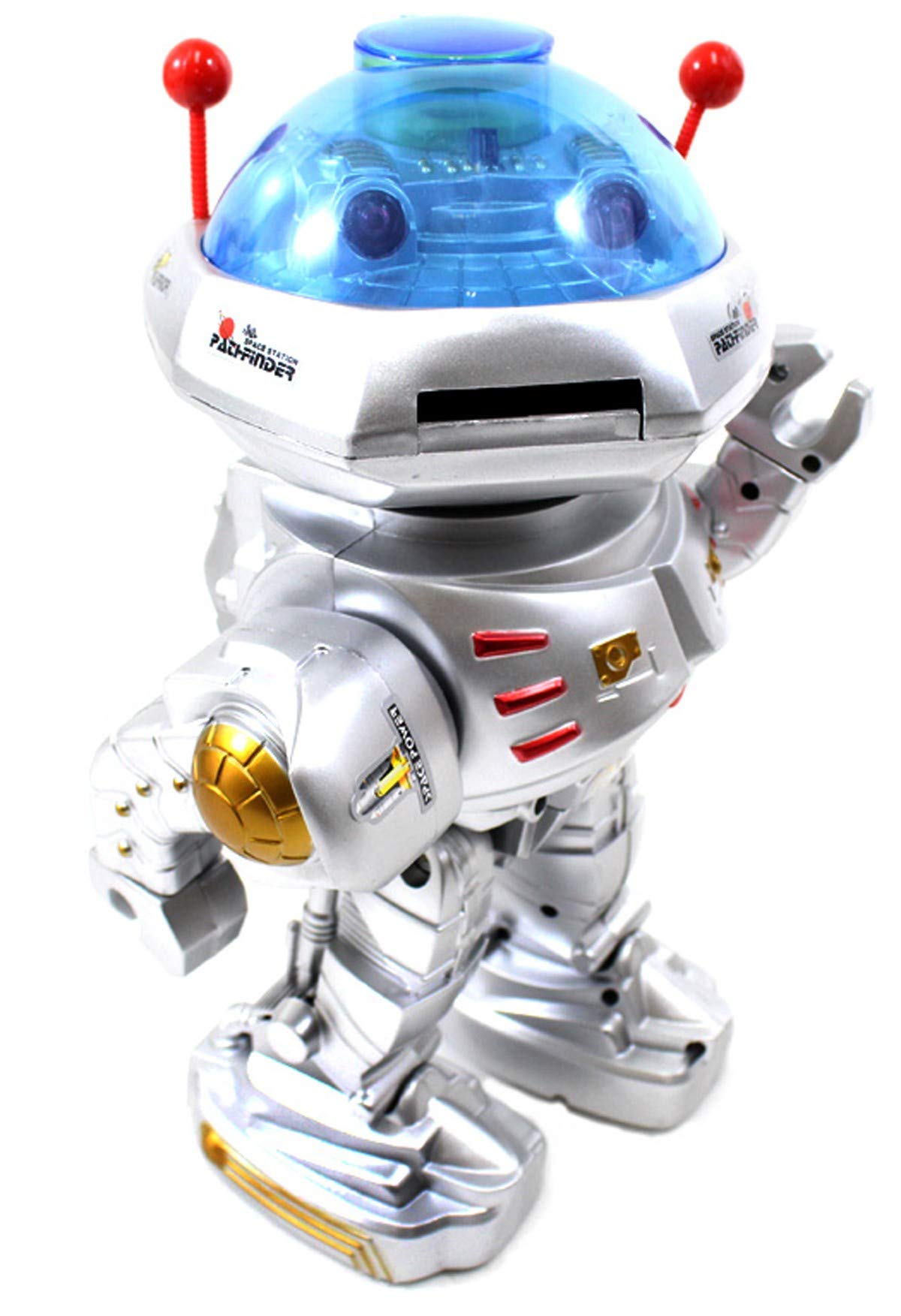 PowerTRC RC Dancing Robot - 11" Silver Plastic Model SS-AZT-RBSX with Missile Disc Launcher