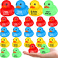 Lenwen 24 Pcs 1.89 Inch Rubber Duck Bath Toy Inspirational Gift Motivational Rubber Ducks Thank You Gifts Inspirational Party Favors Baby Shower Decorations Birthday (Red  Yellow  Blue  Green)