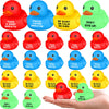 Lenwen 24 Pcs 1.89 Inch Rubber Duck Bath Toy Inspirational Gift Motivational Rubber Ducks Thank You Gifts Inspirational Party Favors Baby Shower Decorations Birthday (Red  Yellow  Blue  Green)