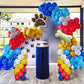 Dog Paw Balloons, 55Pcs Dog Paw Printed Balloons 12 Inch Royal Blue Latex Balloons Red And Yellow Balloons White Paw Balloons Fo