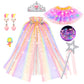 Dolnow Princess Dress Up Clothes For Little Girl, Light Up Princess Dresses Princess Cape With Crown Wand Toys For 3-6 Girls
