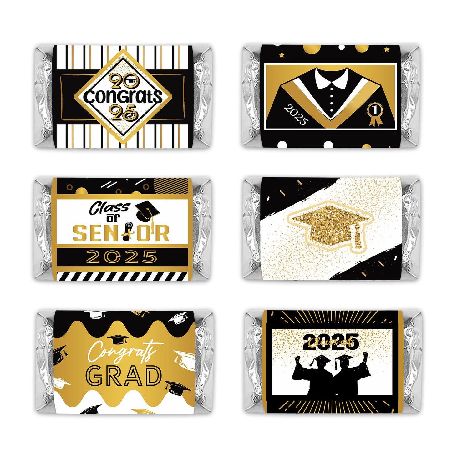 Graduation Candy Wrappers,Celebrating Graduation Mini Candy Wrapper Stickers,Chocolate Bar Labels, Class of 2025, Grad Party Fav