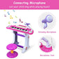 Costzon 37-Key Kids Piano Keyboard Toy  Toddler Electronic Musical Instrument Educational Toy w/Microphone  Multiple Sounds  Record Playback  Lights & Stool  Birthday Gift for Girls Boys Age 3+  Pink