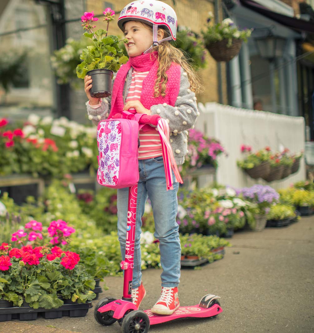 Micro Maxi Deluxe Scooter - 3-Wheeled, Lean-to-Steer, Kids Ages 5-12, Pink, MMD021, Polyurethane