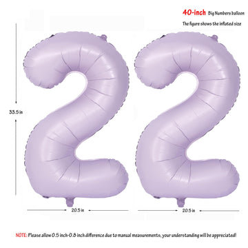 40 In Matte Purple Number Balloons Helium Foil Mylar Balloon Birthday Party Banquet Decoration Digital 22