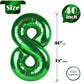 Green Number 8 Balloon 40 Inch, 8 Balloon Number, 8Th Birthday Decorations, Green Party Supplies For Boys Girls
