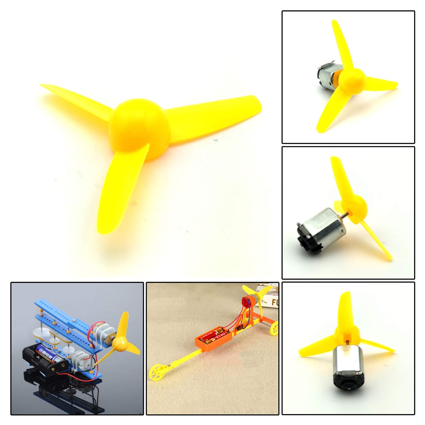 EUDAX Micro DC Motor 2mm shaft propeller with 3 Vanes 80mm Fan Shape for Fan Leaves Ship Model RC Boat DIY Air Science and education toys