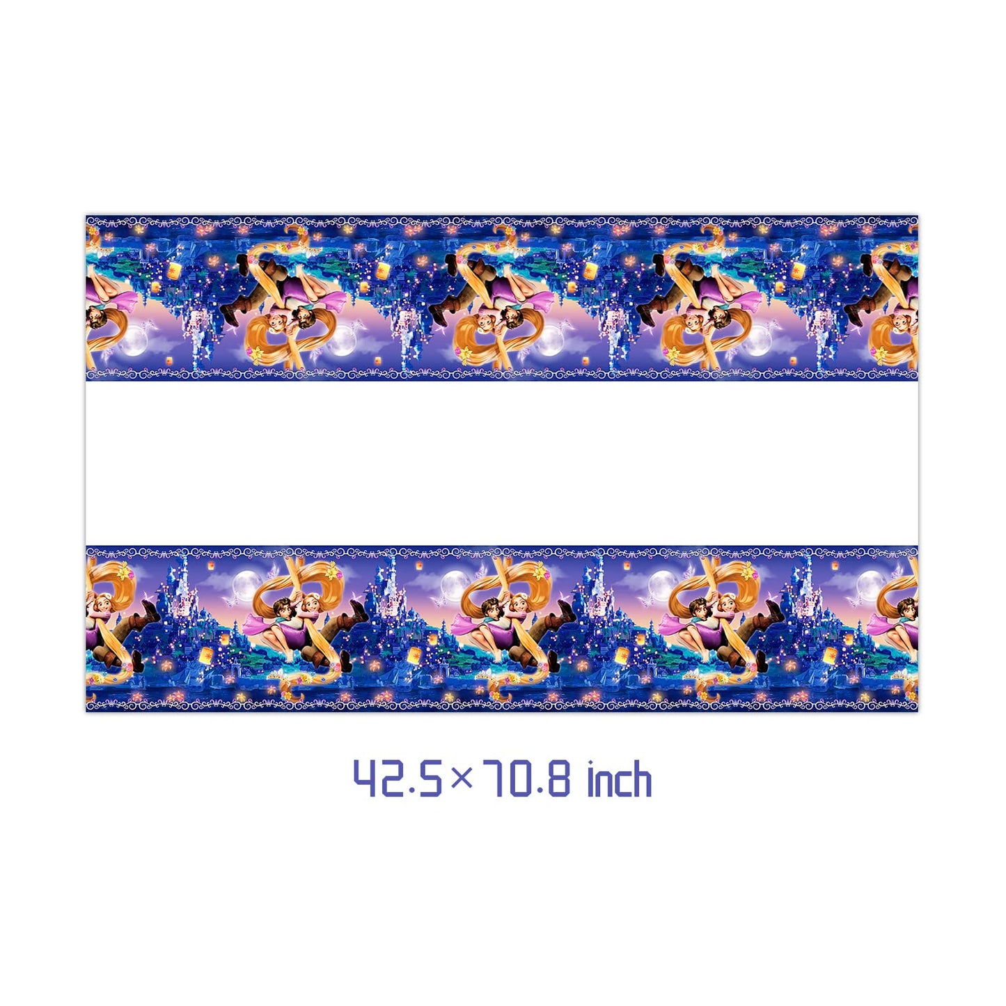 DoMiDoLa 2Pack Princess Rapunzel Tablecloth Disposable Tablecover Birthday Party Supplies and Decorations for Kid Boy Baby Showe