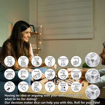 Food Decision Dice Decider for Couple,Date Night Dice
