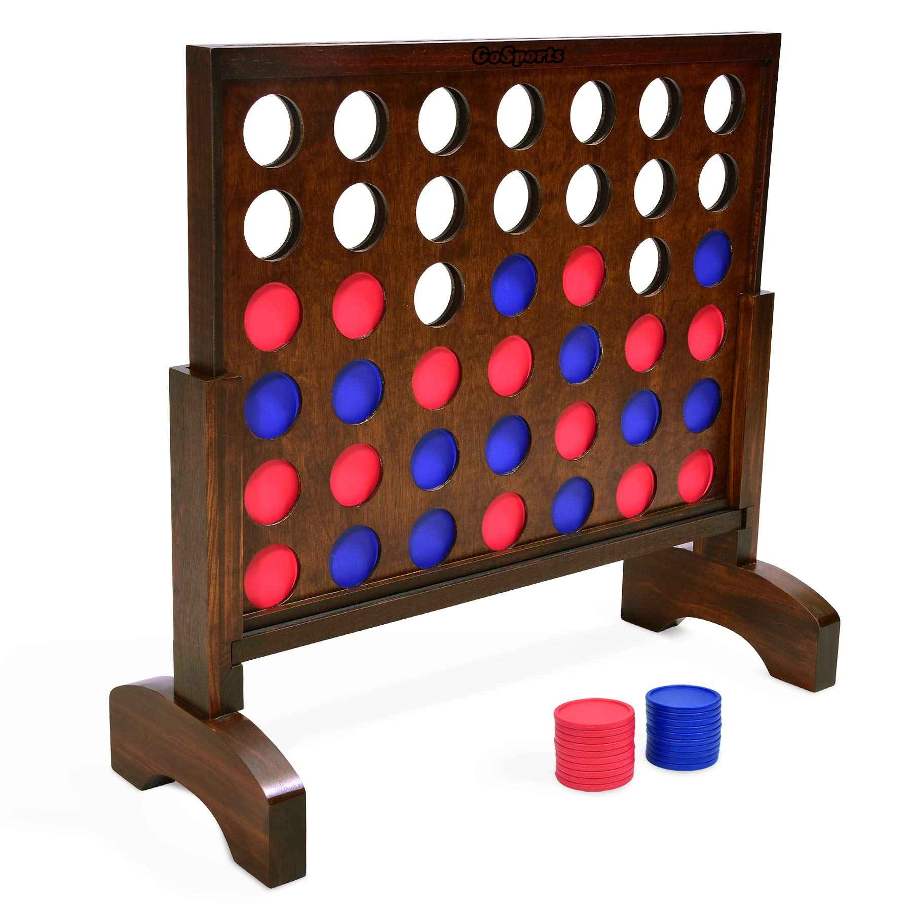 Gosports 2 Foot Width Giant 4 In A Row Game With Carrying Case, Made From Wood