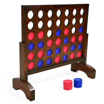 Gosports 2 Foot Width Giant 4 In A Row Game With Carrying Case, Made From Wood