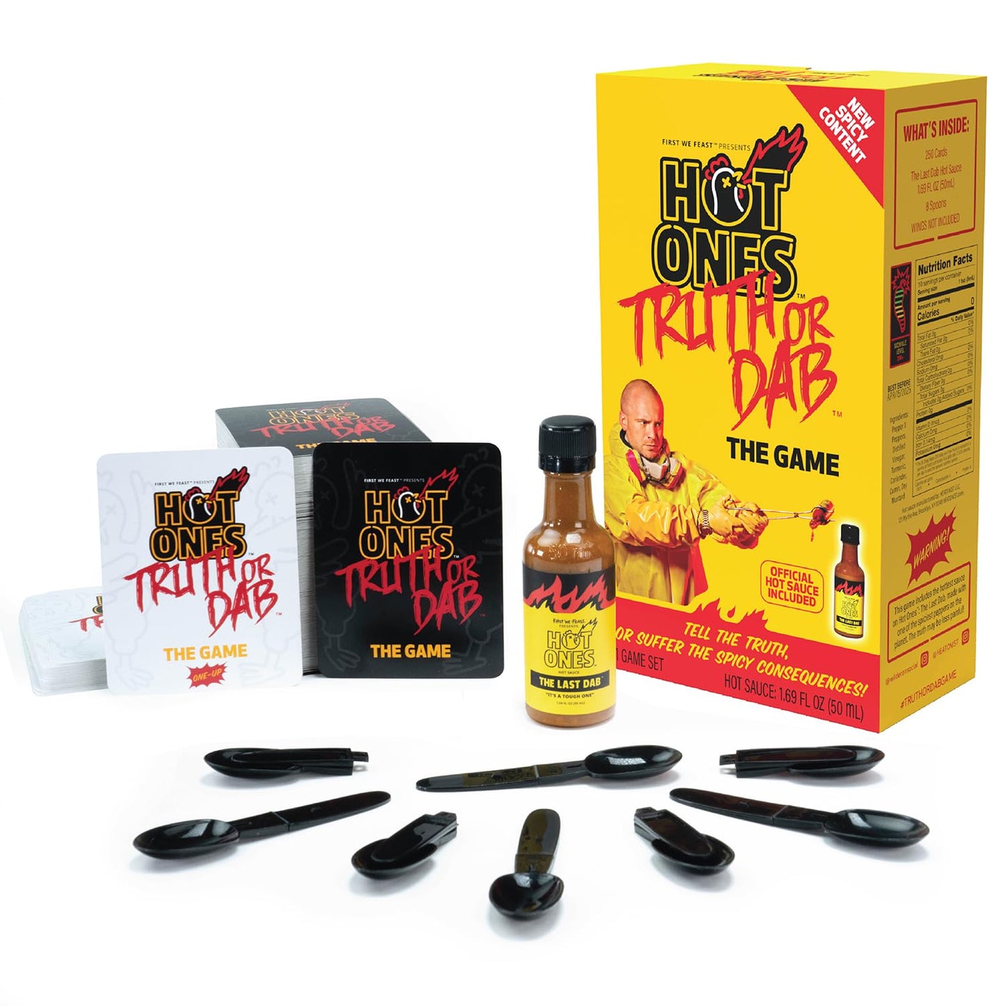 Wilder Hot Ones Truth or Dab Game with Hot Sauce - Multicolor, Ages 17+, Model WILD-772, Cardstock Material