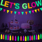 Outus Neon Party Supplies Includes Lets Glow Banner 20 Pieces Neon Paper Tassels and Neon Triangle Flag Glow in The Dark Party