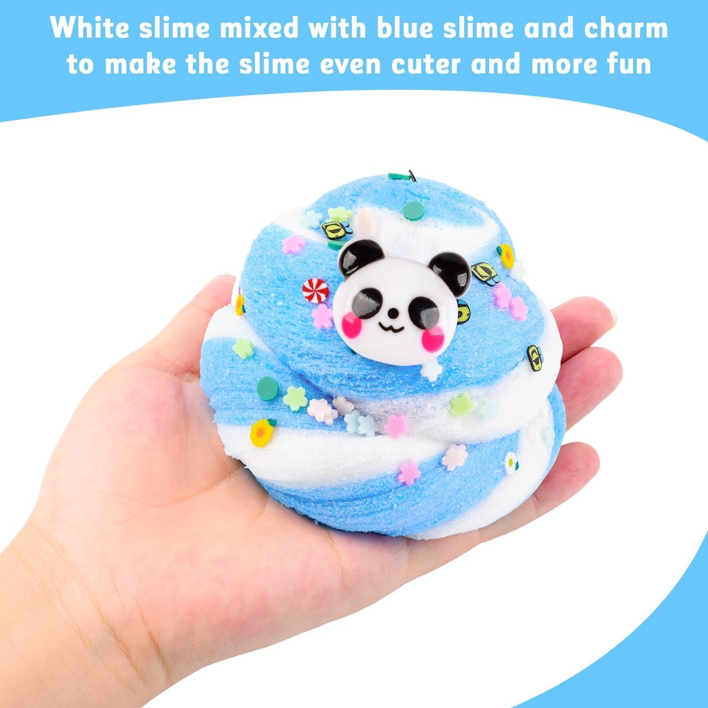 10 Pack Christmas Cloud Slime Kit With Peachybaby Blue Cake Fruits Animals, And Pink Charms, Scented Diy Slime Supplies For Girl