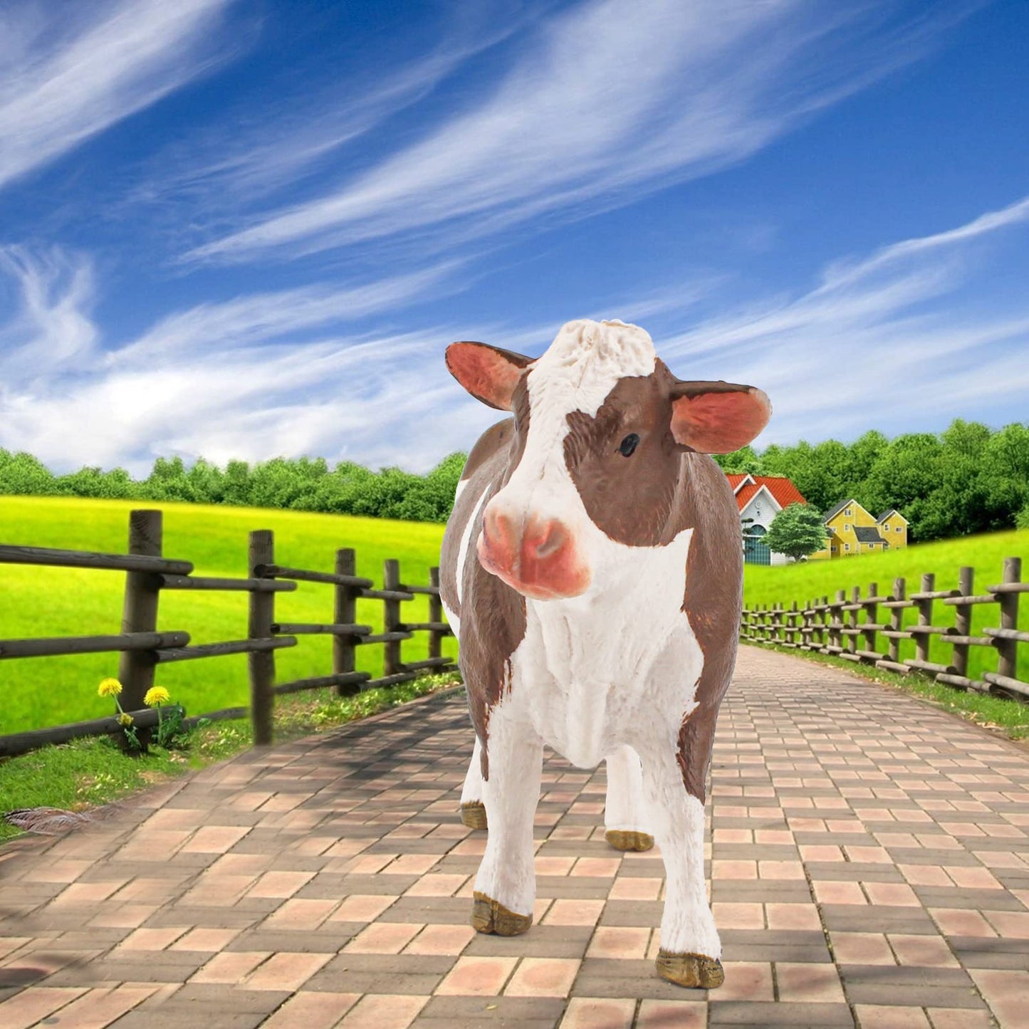 Cow Toys For Kids Large Cow Figure Realistic Cow Figurine Toy Animal Figure For Toddlers Simmental Cows Holstein Cow Figures Sch