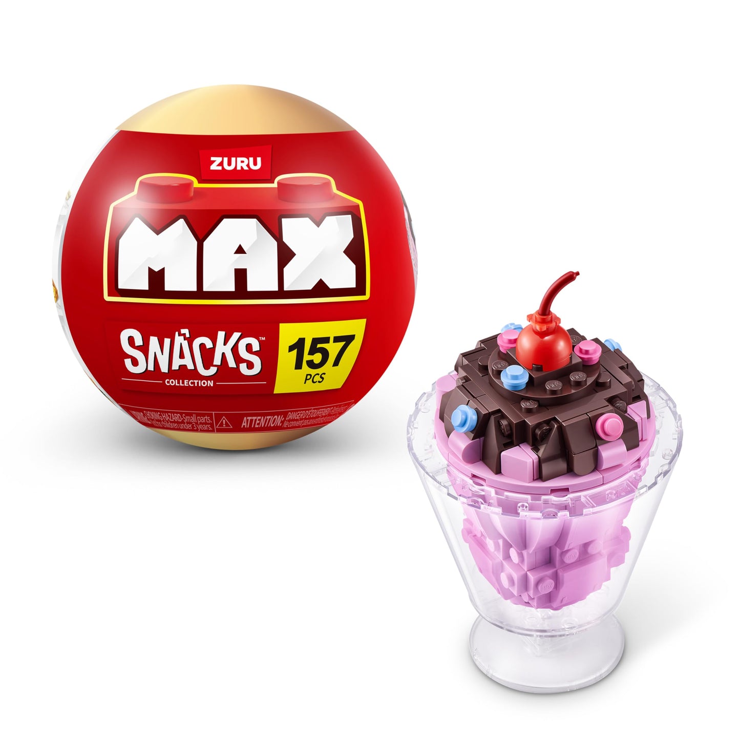 MAX enhanced Snacks Building Bricks Collection (Ice Cream) by ZURU. Building Bricks for Teens  mature-themeds and Collectors. Build  Collect and Display your collection of delicious Snacks!
