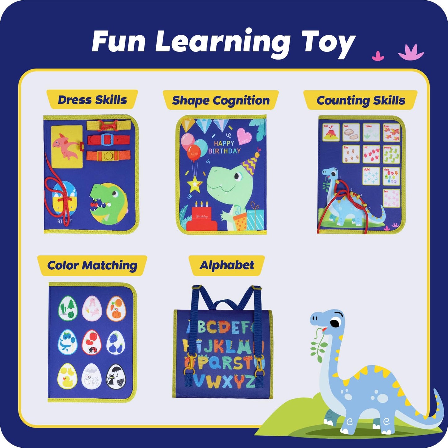 Inklab Backpack Busy Board, Busy Book For Toddlers 1-3, Toddler Busy Board Ages 1 2 3, Montessori Busy Board For Toddlers 3+, Pr