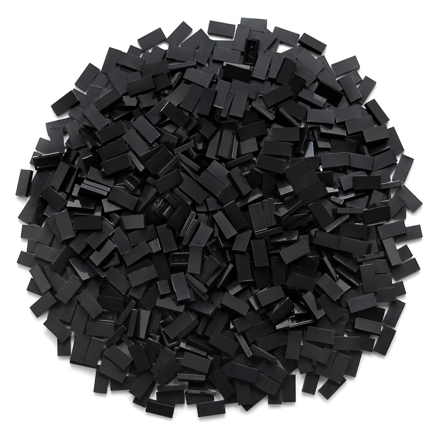 Black 1×2 Tile ×700 Parts And Pieces Flat Moc Bricks, Bulk Building Blocks For Smooth Surface Wall Floor, Toy Accessories Compatible With Major Brands
