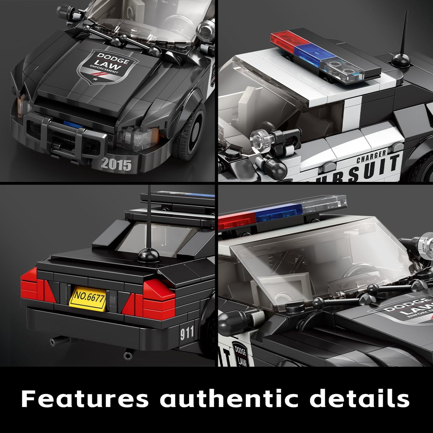 Police Car Toy Building Blocks Kit, Compatible With Lego Cars, Speed Champions Car Building Set Toys, Gift For Adults, Teens And