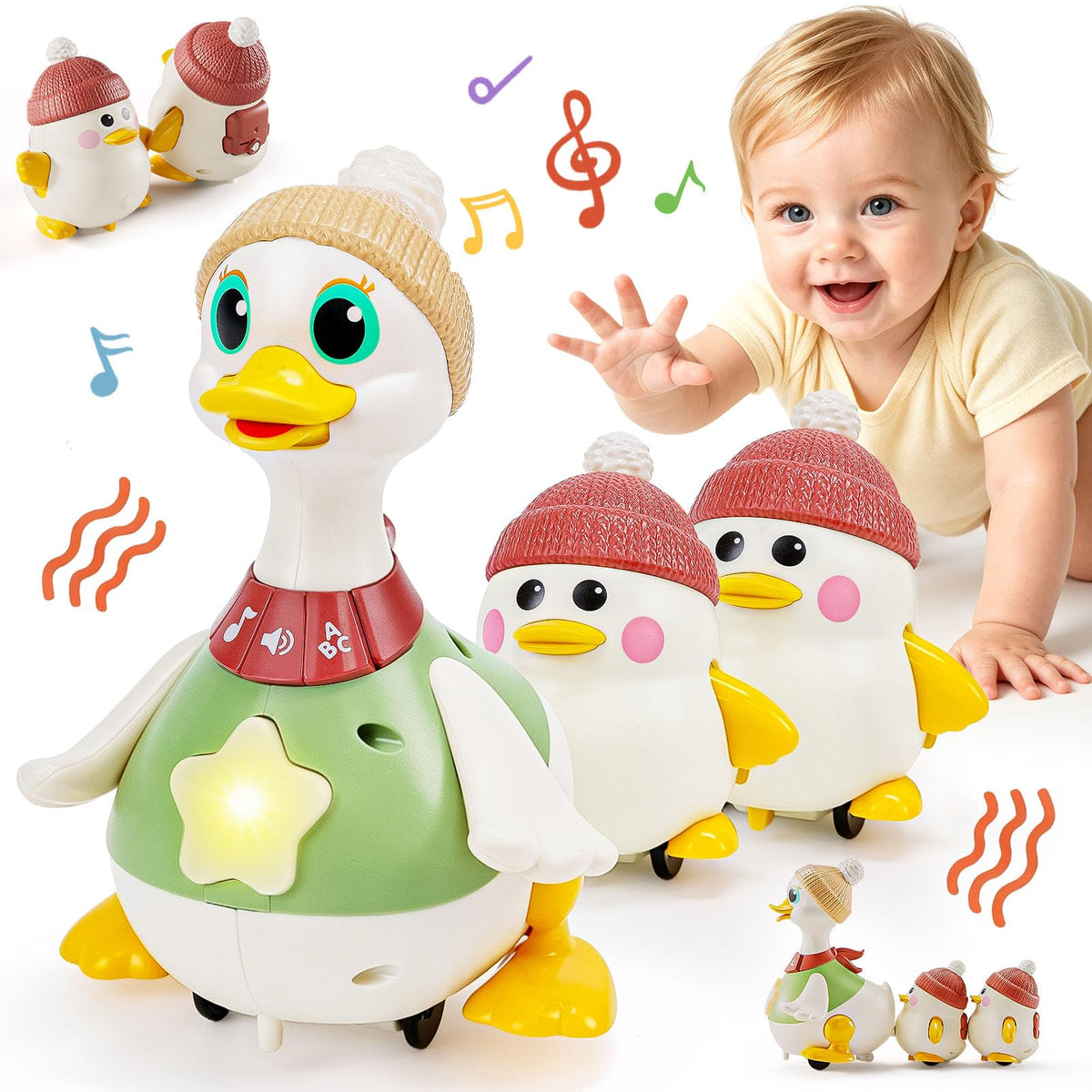 SunnyPal Bilingual Dancing Duck Toys