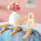Simgoing 6 Pcs Wooden Play Clips For Kids Montessori And Waldorf Fort Building Kit Silk Clips Giant Wooden Handmade Fort Building For Blankets Silk Construction(White)