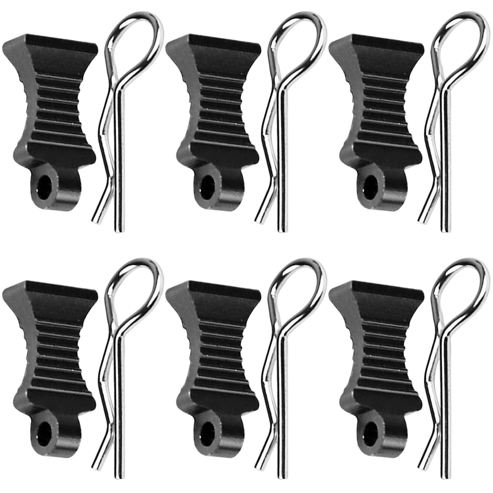 6Pack Vgoohobby RC Body Clips Pins with Fixing Bracket Aluminum Pull Tabs Mount Compatible with Redcat Traxxas Tamiya Axial SCX1