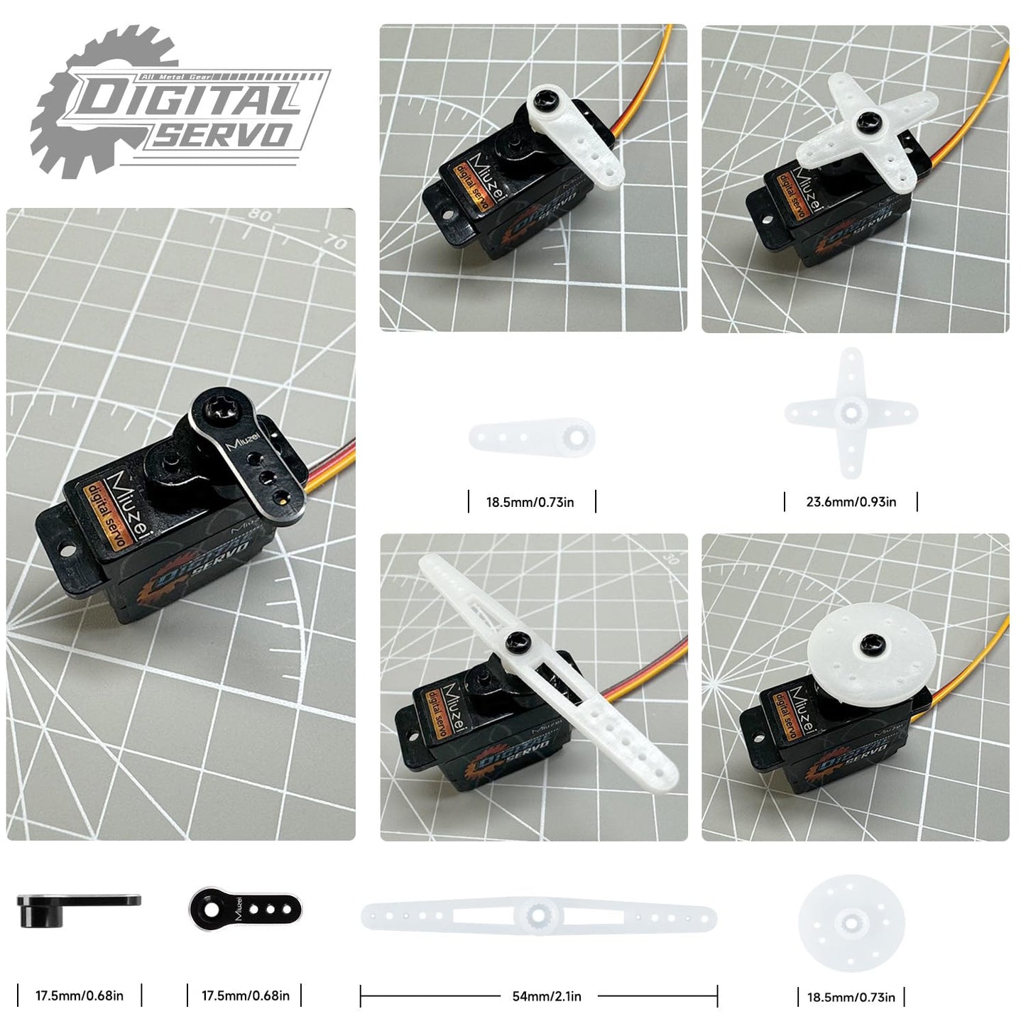 For Axial Scx24 Servo, Miuzei 12G Servo Motor Metal Gear Digital Rc Steering With Horn Arm Scx24 Upgrade Parts (2)