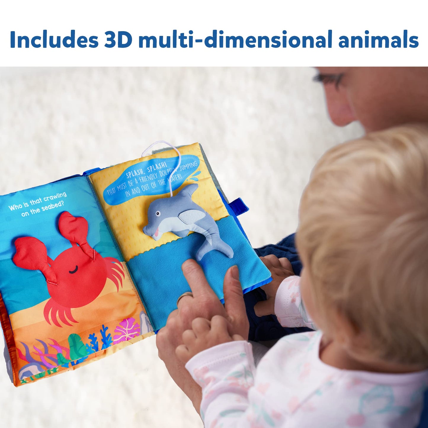Skillmatics Peek-A-Boo Underwater Animal Book - Soft Cloth Book For Baby, Crinkle Pages For Sensory Play, Toddler Toys, Gifts For Ages 6 Months And Up