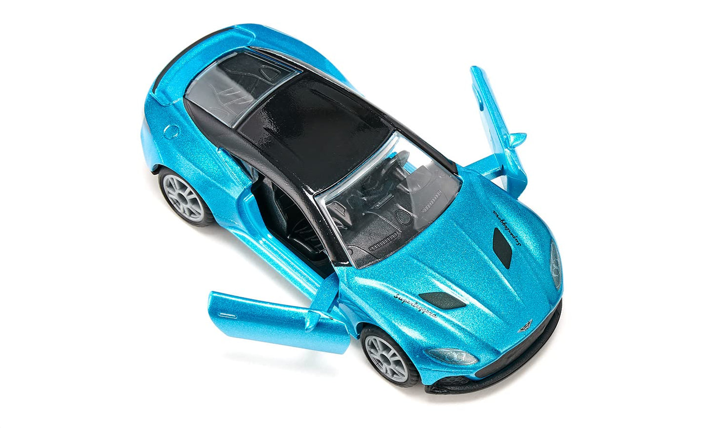 Siku 1582, Aston Martin DBS Superleggera, Toy car, Metal/plastic, Blue, Openable doors, Sports rims with rubber tyres