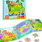 Dinosaur Magnetic Puzzles for Toddlers 3-5, 3 in 1 Travel Puzzles Book Games for Kids Ages 2-4, Travel Games and Toys for 3 4 5