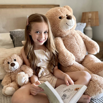 Tezituor Giant Teddy Bear Stuffed Animal 39In, Large Teddy Bear Mommy With Baby, Big Teddy Bear Stuffed Bear For Kids, Girlfriend On Mother'S Day, Valentine, Christmas, Baby Shower, Light Brown